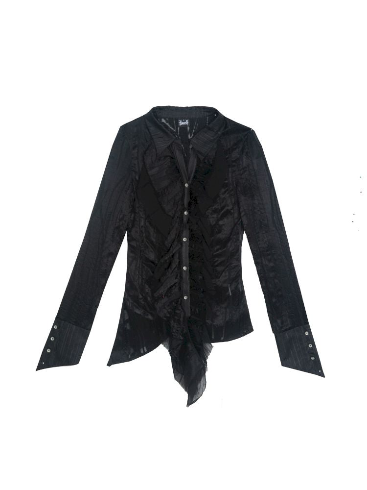 Ruffled Asymmetric Cardigan【s0000013897】