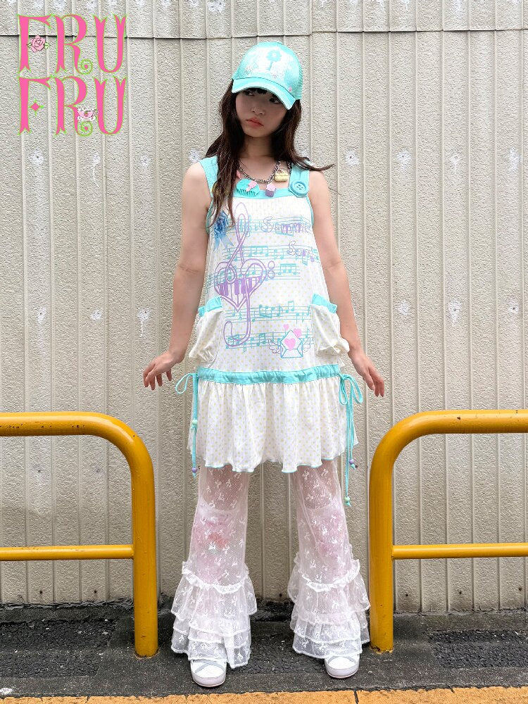 Printed Casual Mesh Tank Dress【s0000017762】