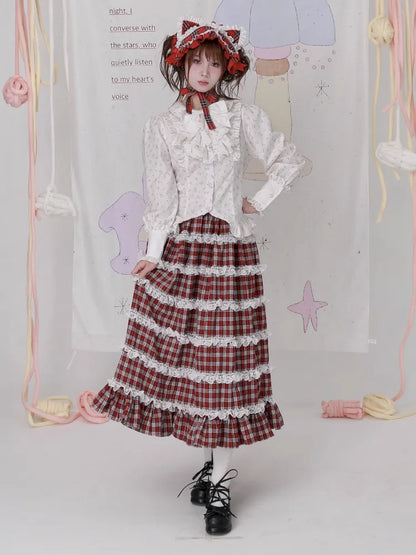 Lolita White Long-Sleeve Floral Blouse【s0000014101】