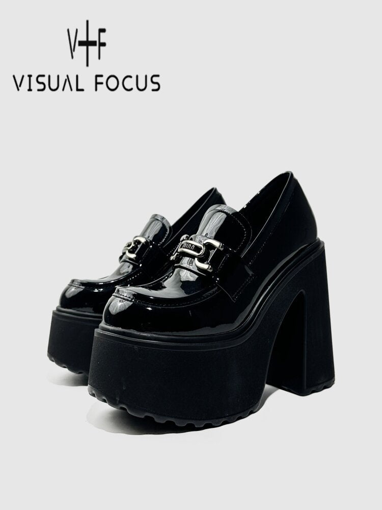 Glossy Patent Leather Buckle Loafers【s0000015715】