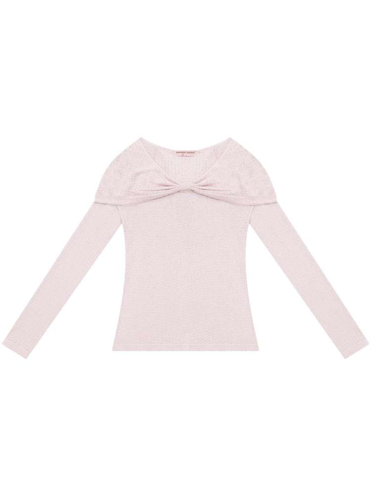 Soft Cloud Knot Slim Knitted Top【s0000015426】