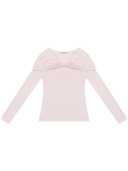 Soft Cloud Knot Slim Knitted Top【s0000015426】