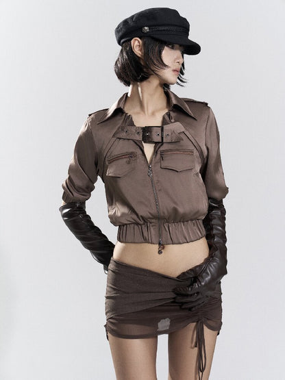 Design-Inspired Satin Jacket【s0000018482】