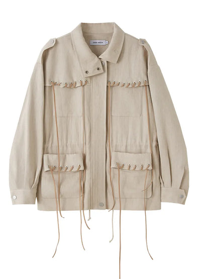 Pocket Drawstring Windbreaker-Style Trench Coat【s0000014060】