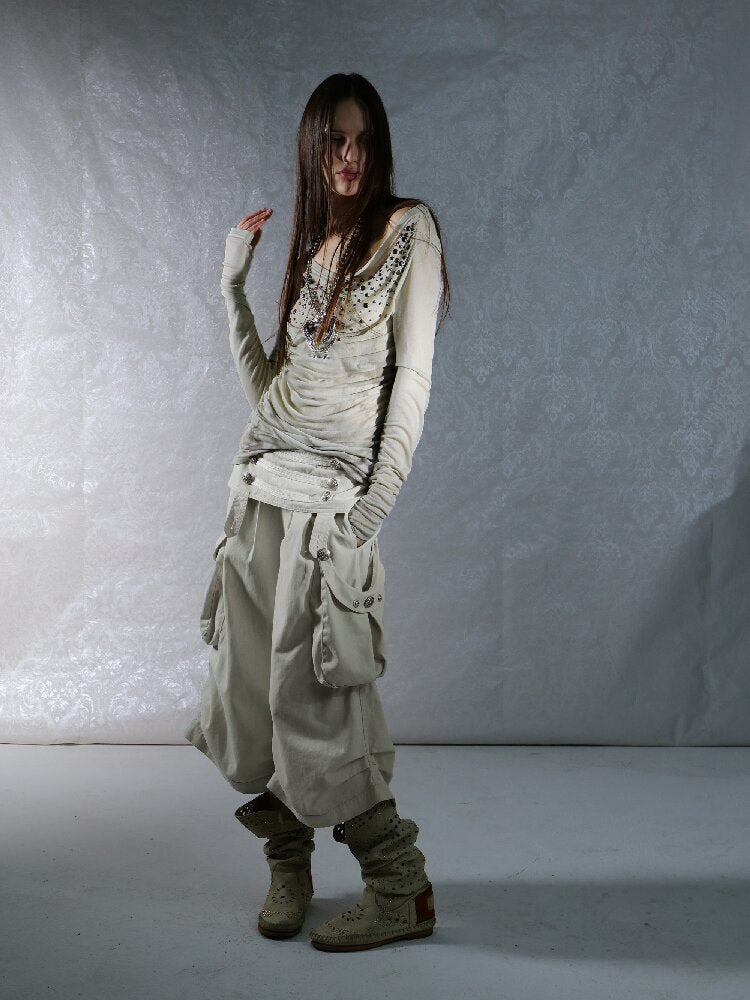 Vintage Low Rise Cargo Cropped Pants【s0000015906】