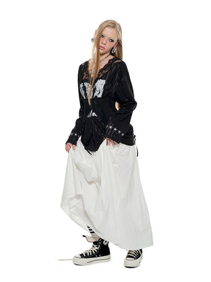 Long splicing umbrella skirt【s0000010207】