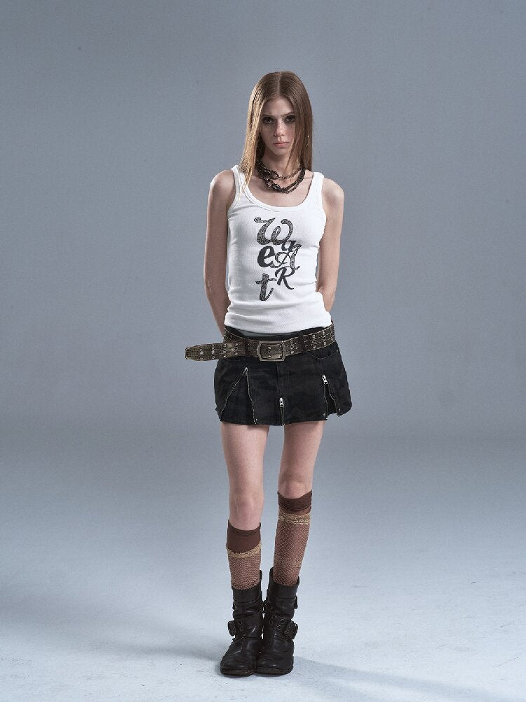 Camo Pleated Rivet Straight Skirt【s0000016633】