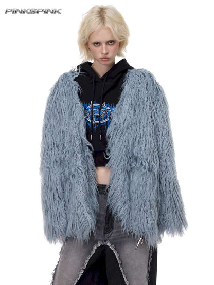 Pink Blue Sheep Fur Gal Jacket【s0000015133】