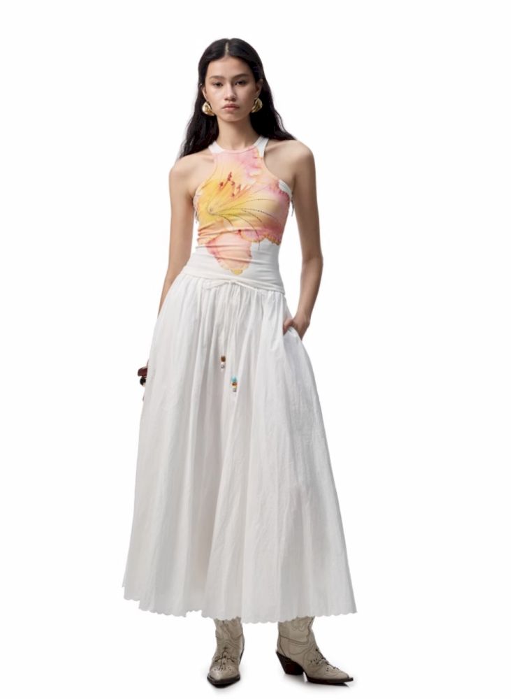 Floral Printing Hot Rhinestone Work Vest【s0000012406】