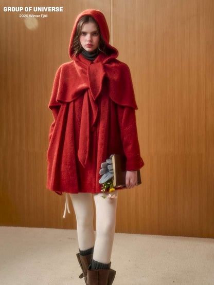 Christmas New Year Woolen Cloak Two-Piece【s0000014892】