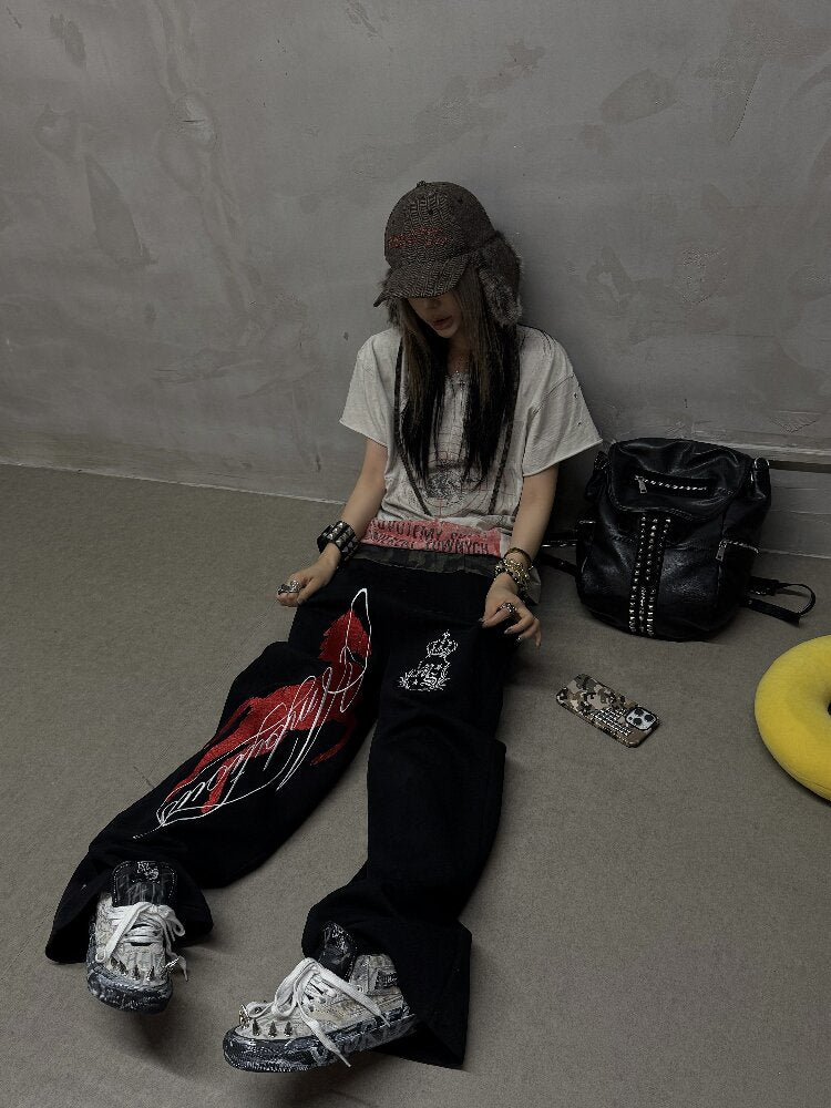Camouflage Embroidered Street Sweatpants【s0000018258】