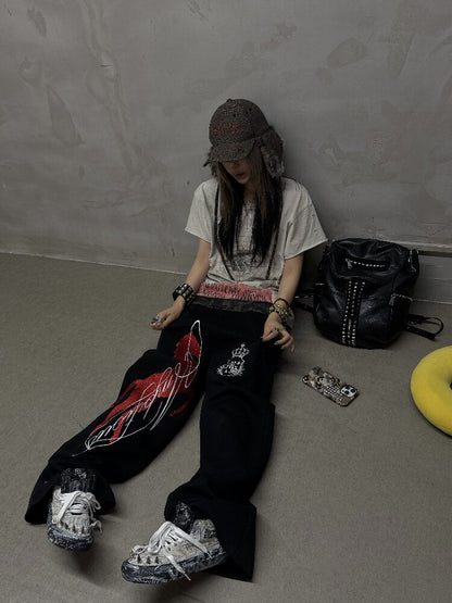 Camouflage Embroidered Street Sweatpants【s0000018258】