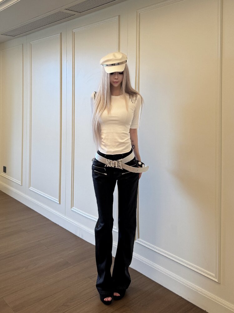 Metal Brush Wax Irregular Jeans【s0000018243】