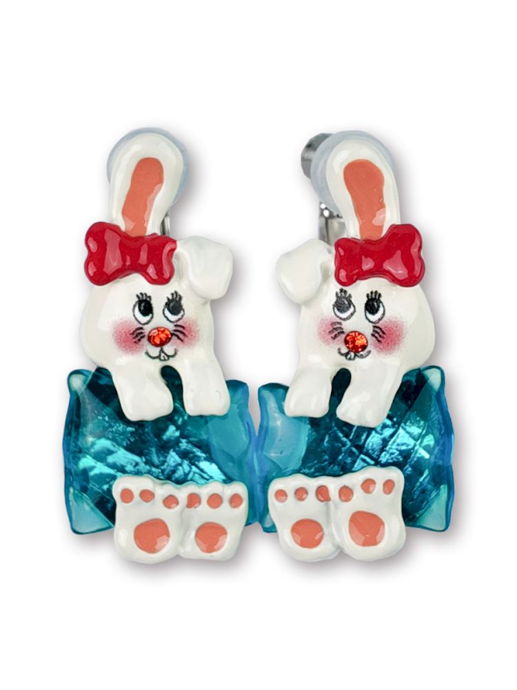 Transparent Pillow Bunny Earrings【s0000013922】