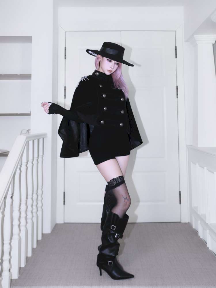 Detachable Fringed Buckle Cape【s0000015420】