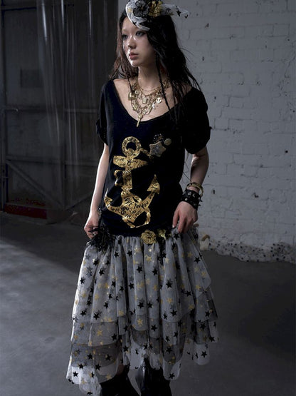 Large neckline loose-fitting T-shirt【s0000012799】