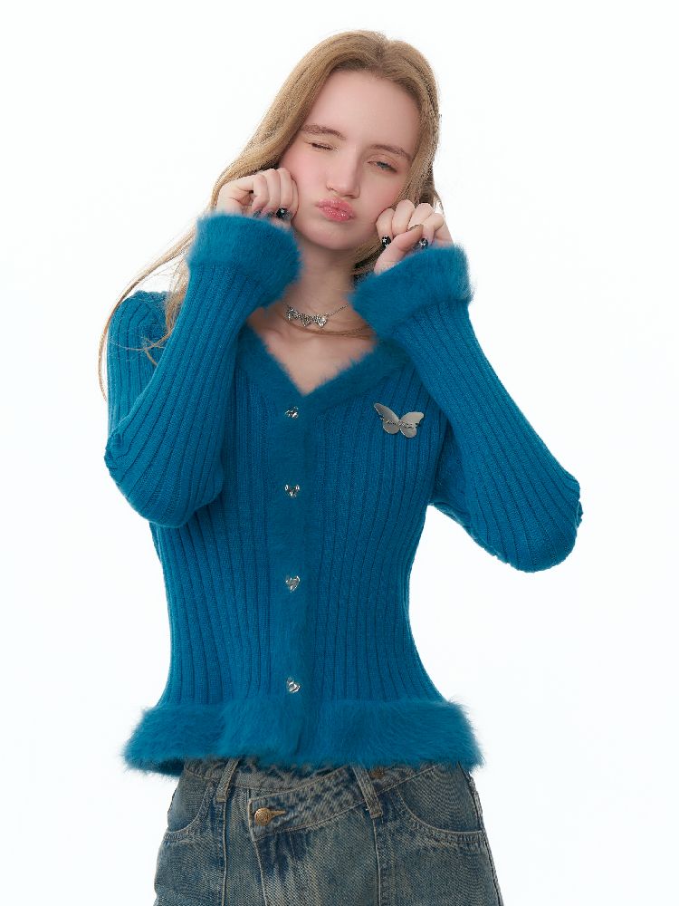 V-neck Knitted Sweater Cardigan【s0000011491】