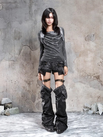Layered Coolness Loose Leather Leggings【s0000014132】