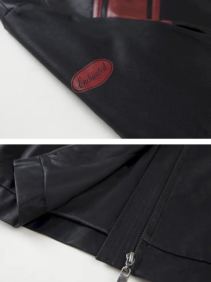 Rose Embroidered Leather Jacket【s0000014080】
