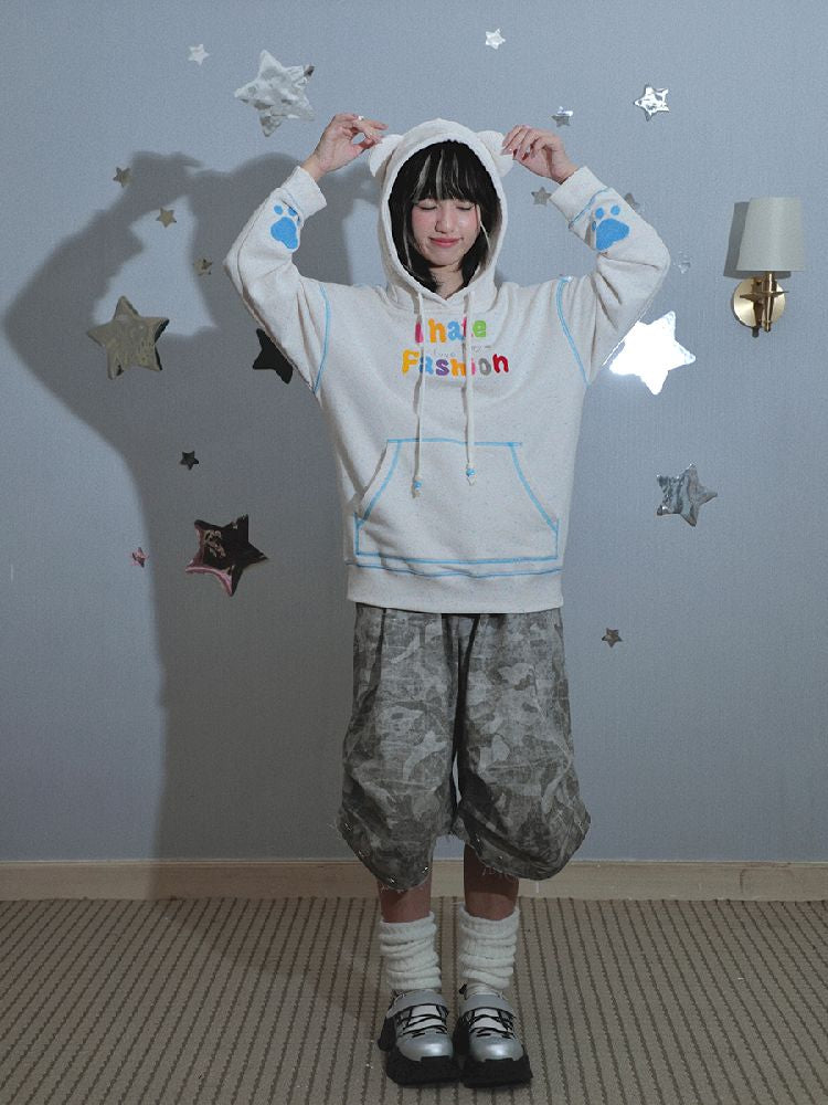 Bear ears hooded long-sleeved sweater【s0000010470】