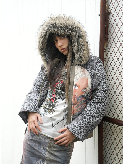 Graffiti White Duck Down Jacket【s0000018070】