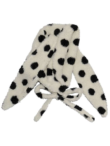 Polka Dot Shearling Rabbit Ear Hat【s0000014528】