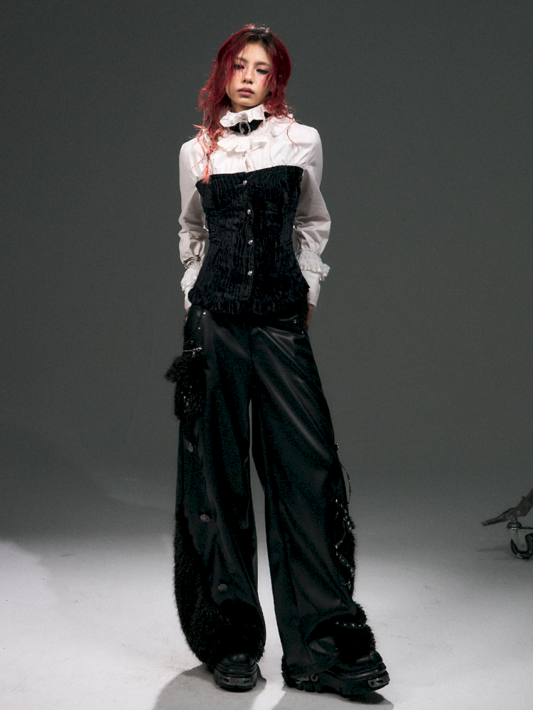 Fur Stitched Wide Scimitar Pants【s0000015020】