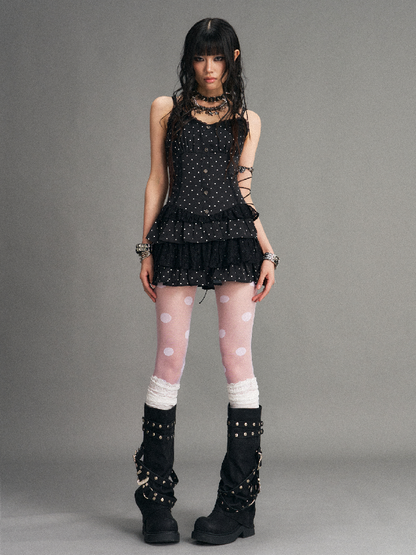 Vintage Lace Polka Dot Cake Dress【s0000017530】