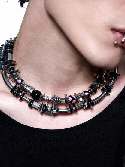 Nothingness Annihilation Metal Punk Necklace【s0000018860】