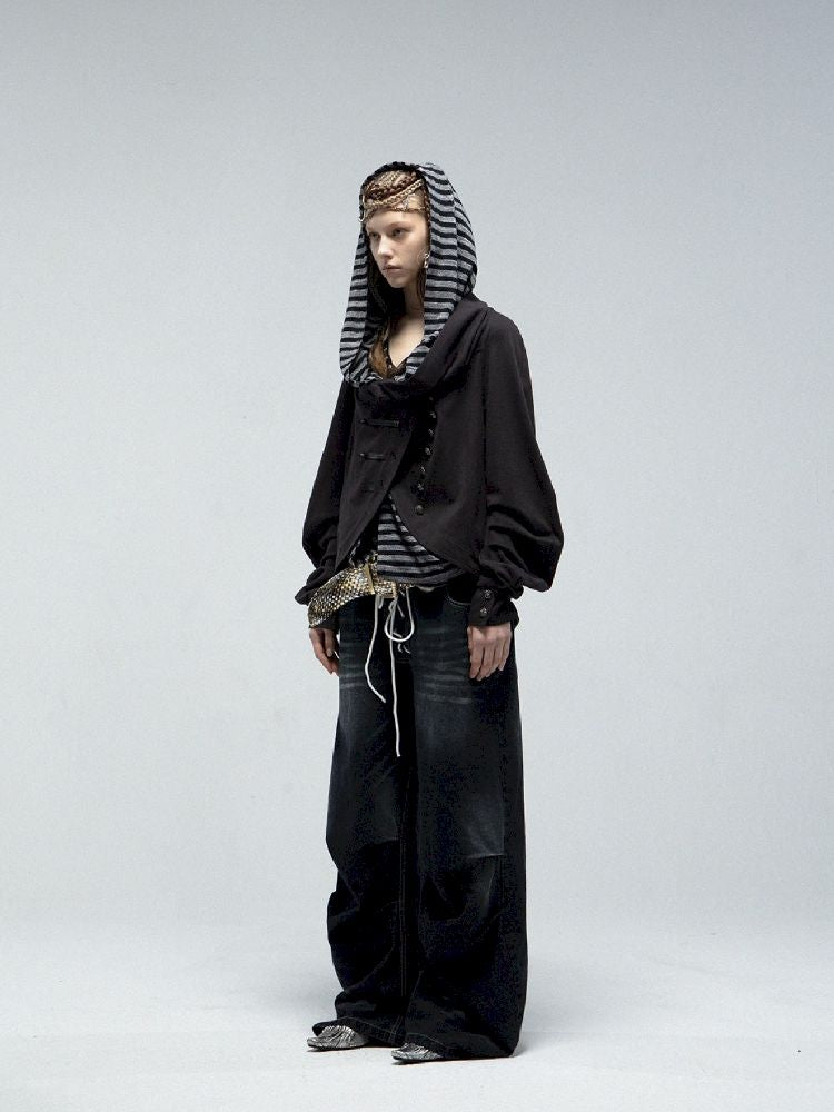 Lapel Sailor Pirate Style Sweatshirt Jacket【s0000011839】