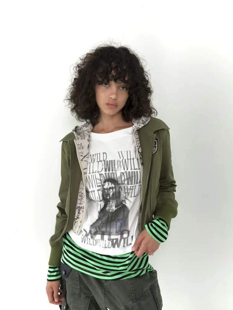 Fake Two-Piece Zipper Short Jacket【s0000014197】