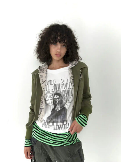 Fake Two-Piece Zipper Short Jacket【s0000014197】