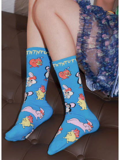 Blue Critter Mid Calf Socks【s0000013332】