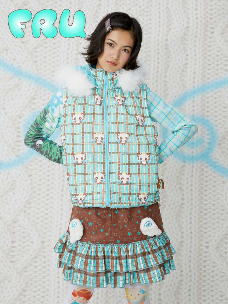 Reversible Panda Print Cotton Vest【s0000015108】