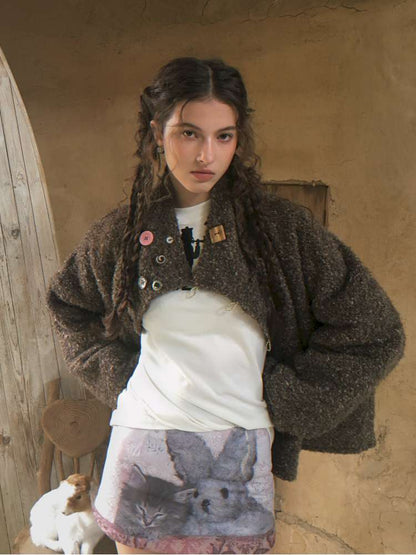 Cat Rabbit Print Padded Skirt【s0000015080】