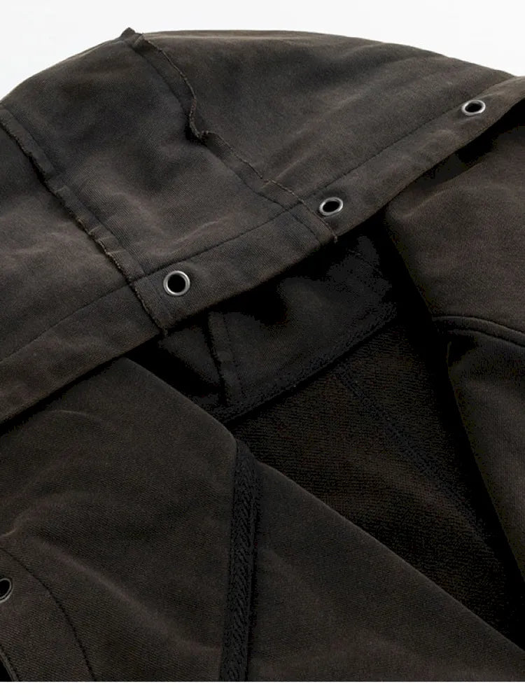 Oversized Collar Long-Sleeve Hoodie Jacket【s0000013967】