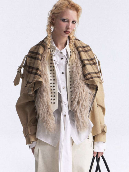 Heavy Rivet Gradient Fur Vest【s0000015389】