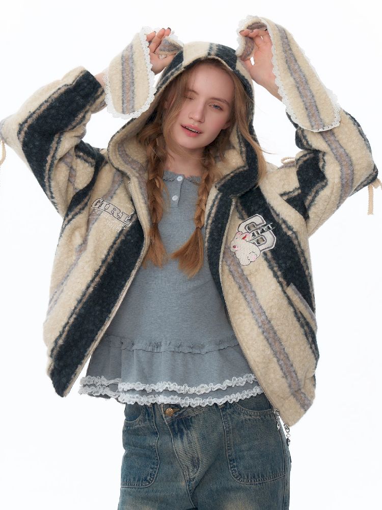 Hooded Rabbit Ears Short Jacket【s0000011494】