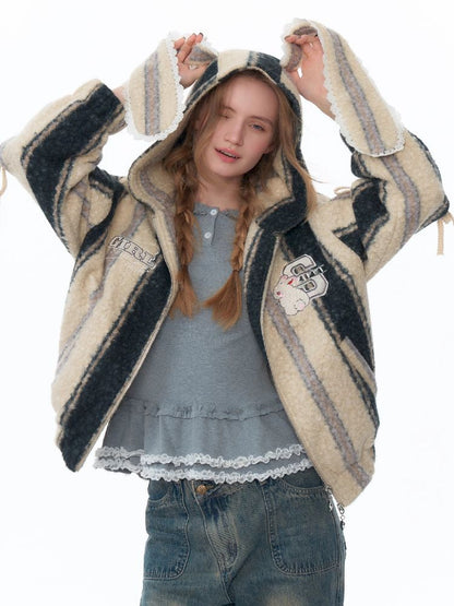 Hooded Rabbit Ears Short Jacket【s0000011494】