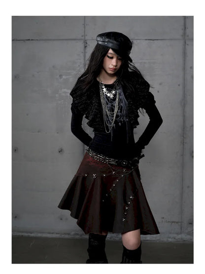 Asymmetrical Suede Skirt【s0000014111】