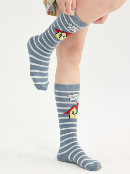 Striped Bear Little House Socks【s0000018722】