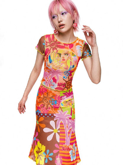 Summer Island Fitted Mermaid Dress【s0000017517】
