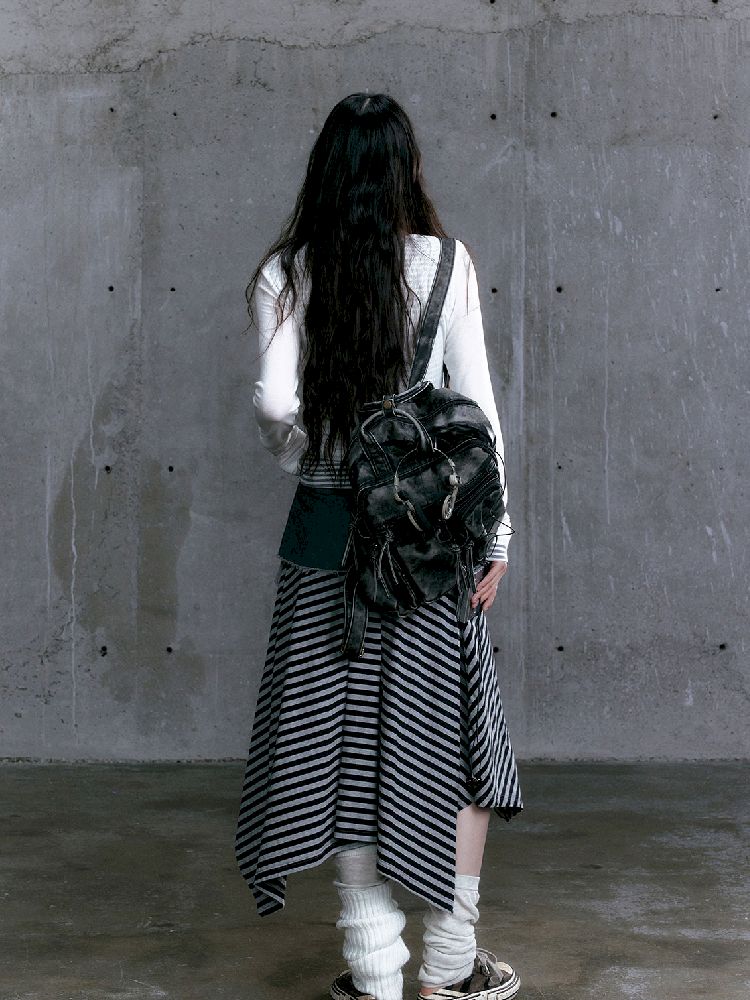 Patchwork Irregular Mid-Length Halter Skirt【s0000010400】