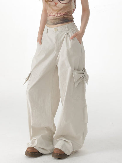 Apricot Bow High Waisted Trousers【s0000017150】