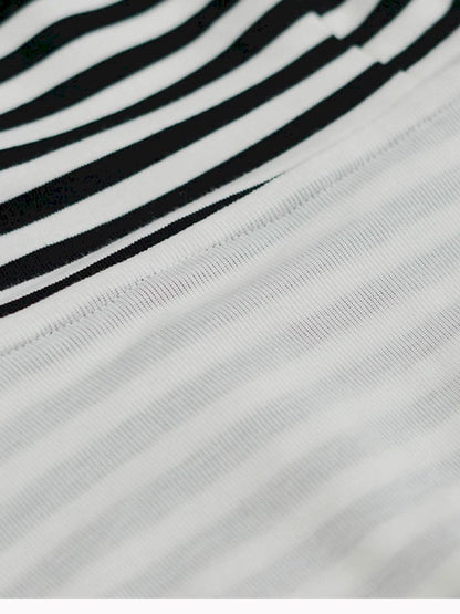 Swing Neck Striped Short Sleeve T-Shirt【s0000012807】