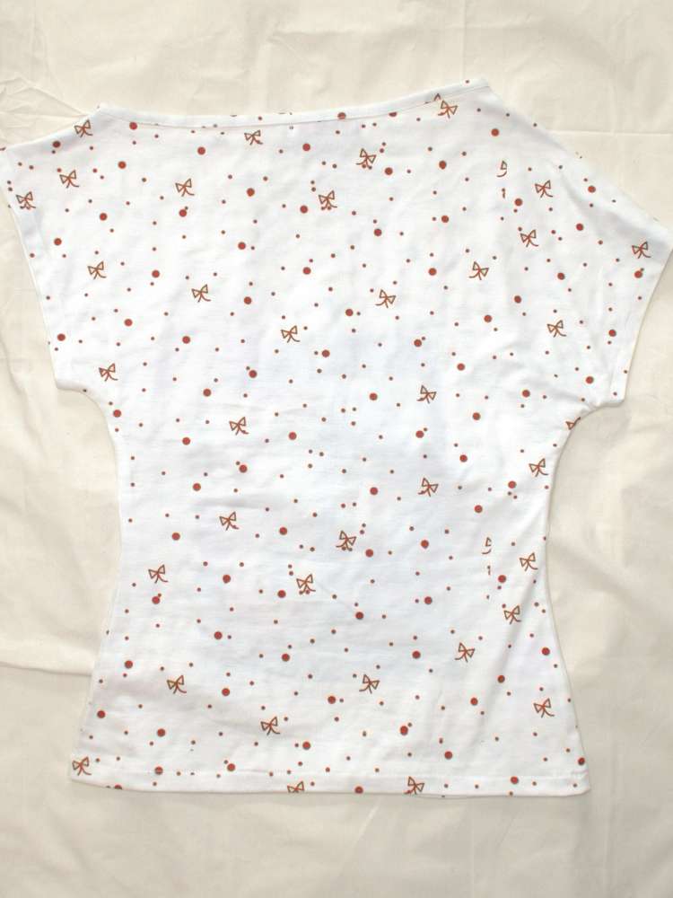 Mint White Polka Dot Slim Top【s0000015200】