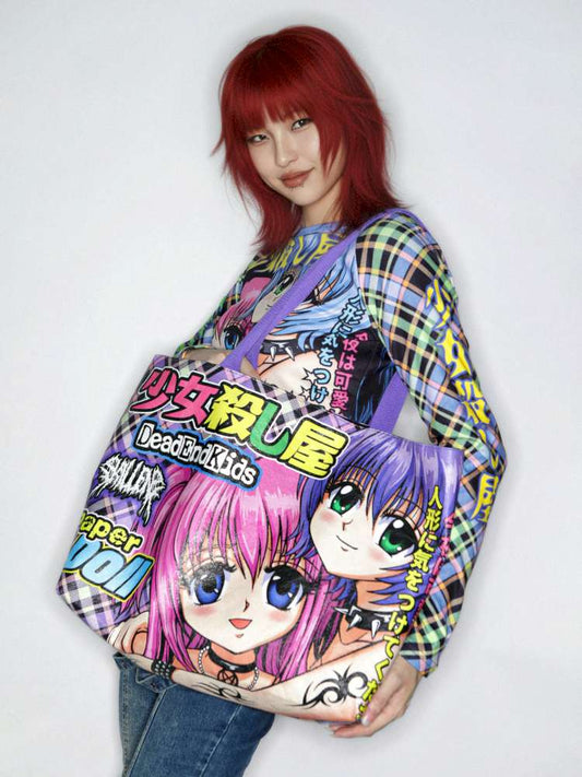 Two-Dimensional Y2K Dupont Paper Tote Bag【s0000014914】