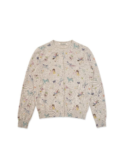 Horse Rabbit Floral Crew Cardigan【s0000016084】