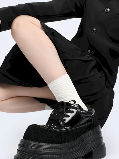 Punk-Chic Platform Ankle Boots【s0000014180】