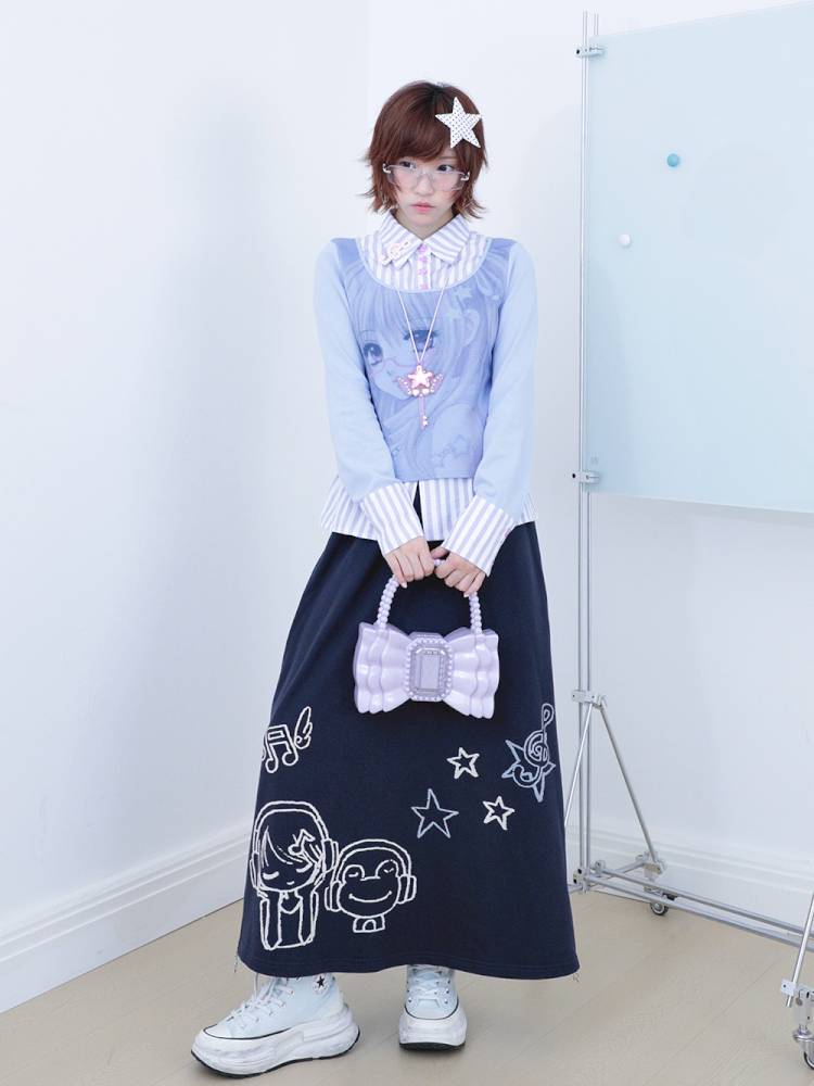 Cartoon-Style Two-Piece Long-Sleeve Shirt【s0000014447】